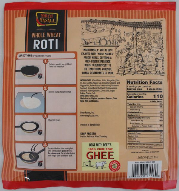 Whole Wheat Roti 8 pcs