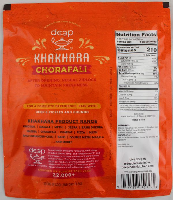 Cholafali Khakhra 6.3 oz