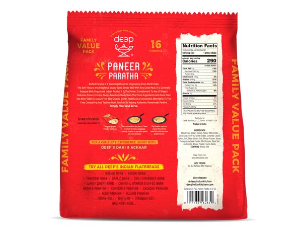 Paneer Paratha Family Pack (16 pieces)