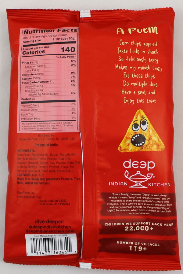 Masala Pops-Pizza 2.8 Oz