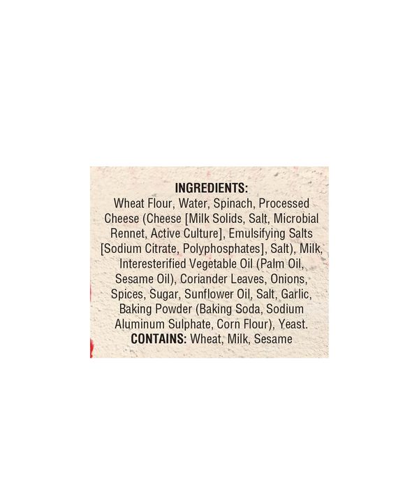 Cheese Spinach Naan 2p