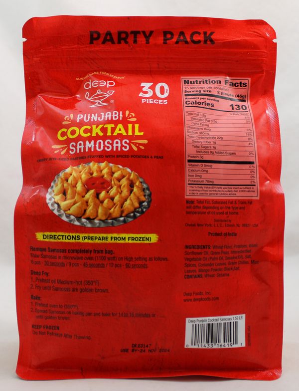 Punjabi Cocktail Samosas (30 pieces) (24.3oz)