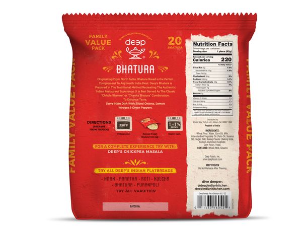 Family Pack Bhatura 2.7Lb(20Pcs)
