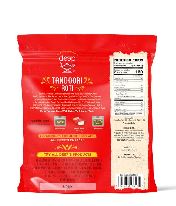Clay Oven Tandoori Roti 5p-10.25oz