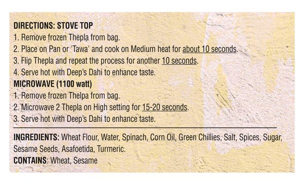 Palak Thepla 8Pcs. 9oz