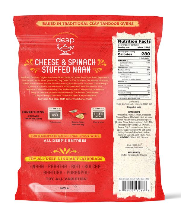 Cheese Spinach Naan 2p