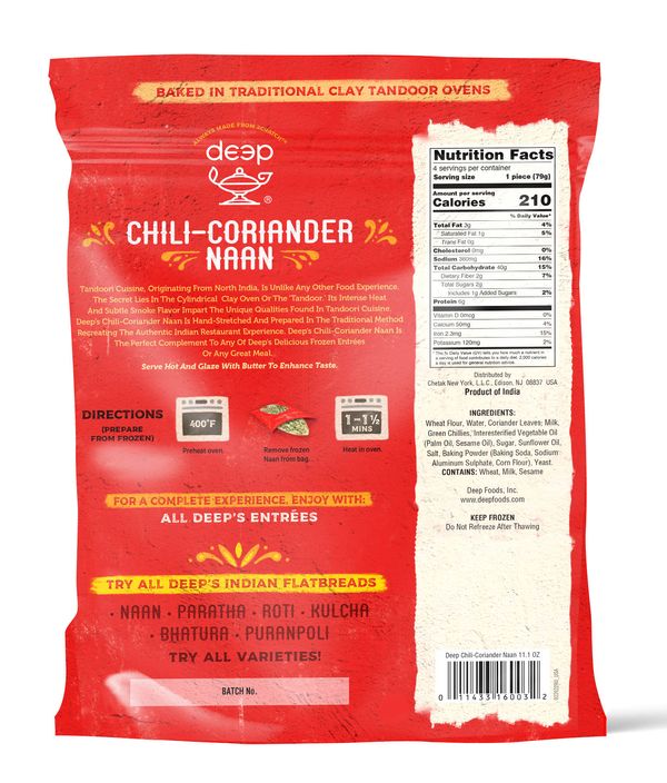 Chili-Coriander Naan (4 pieces)