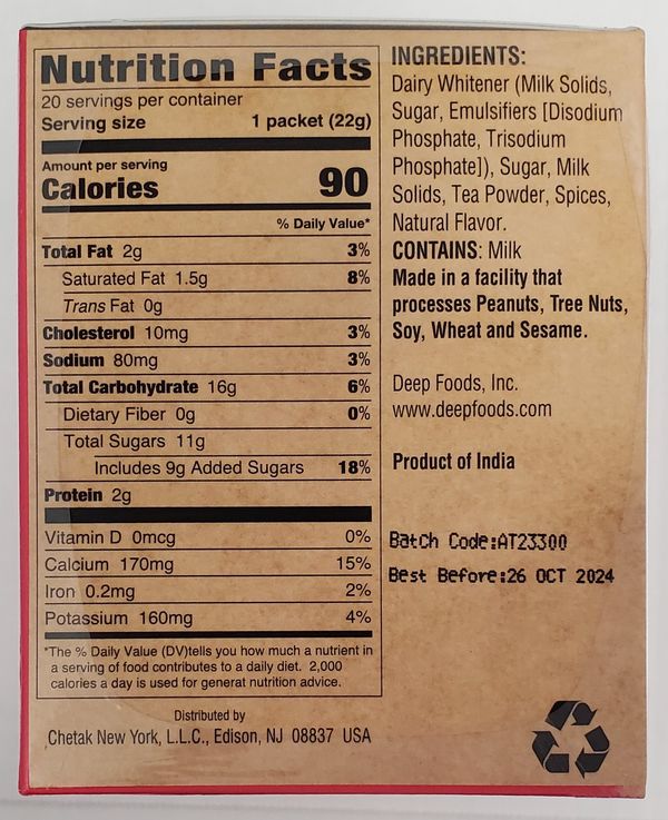 Chai Latte Mix-Masala(20S) 15.5 Oz