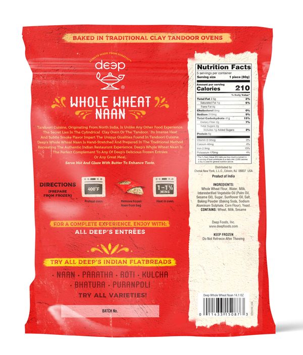 Clay Oven Whole Wheat Naan5p-14.1oz