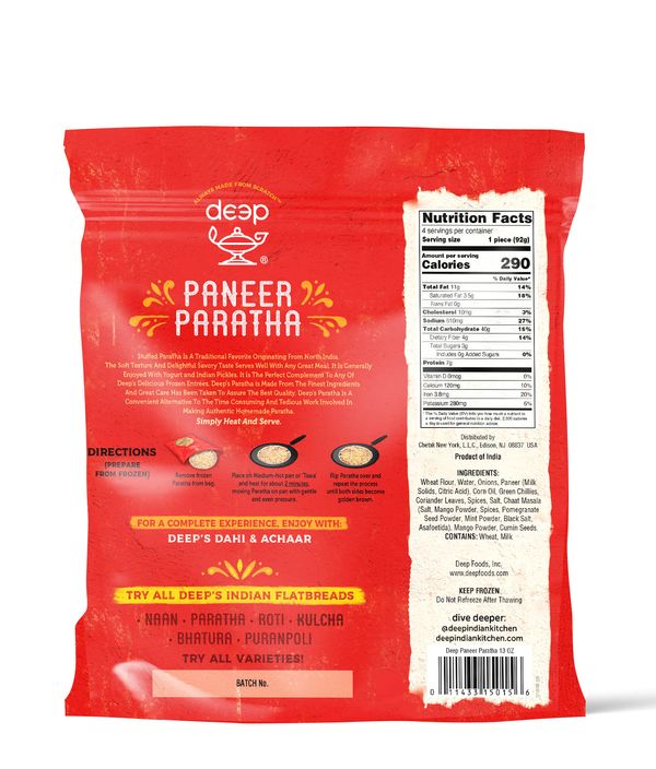 Paneer Paratha (4 pieces)