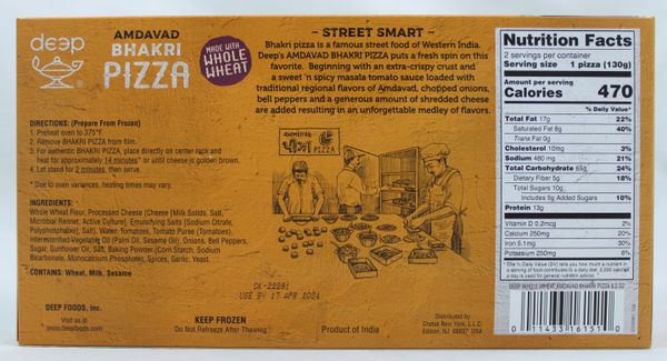 WholeWheat Amdavad BhakriPizza9.2Oz
