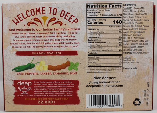 Chilli Paneer Samosa 12 Oz