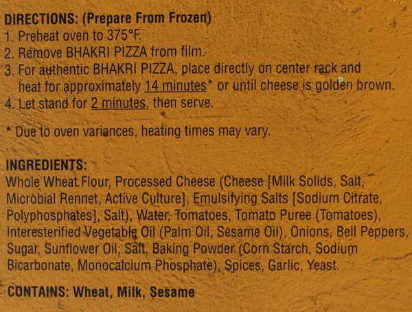 WholeWheat Amdavad BhakriPizza9.2Oz