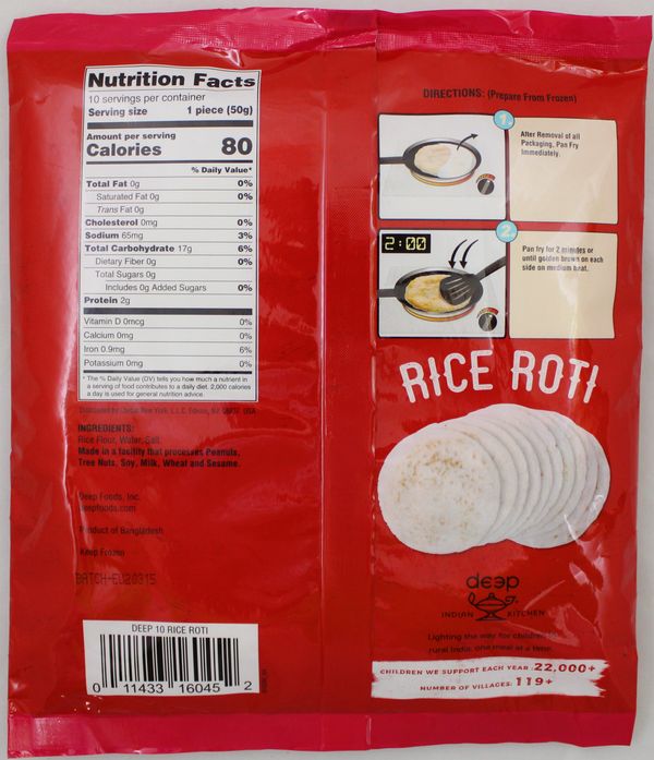 Rice Roti 10 pcs 17.6 Oz