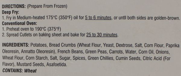 Vegetable Cutlets 4pc-7.5oz