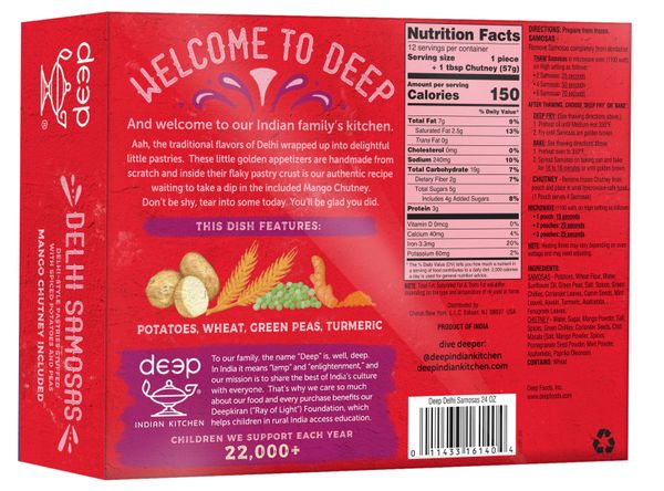 Delhi Samosa with Chutney 24Oz