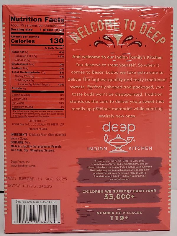 Besan Ladoo Pure Ghee (14.1oz)