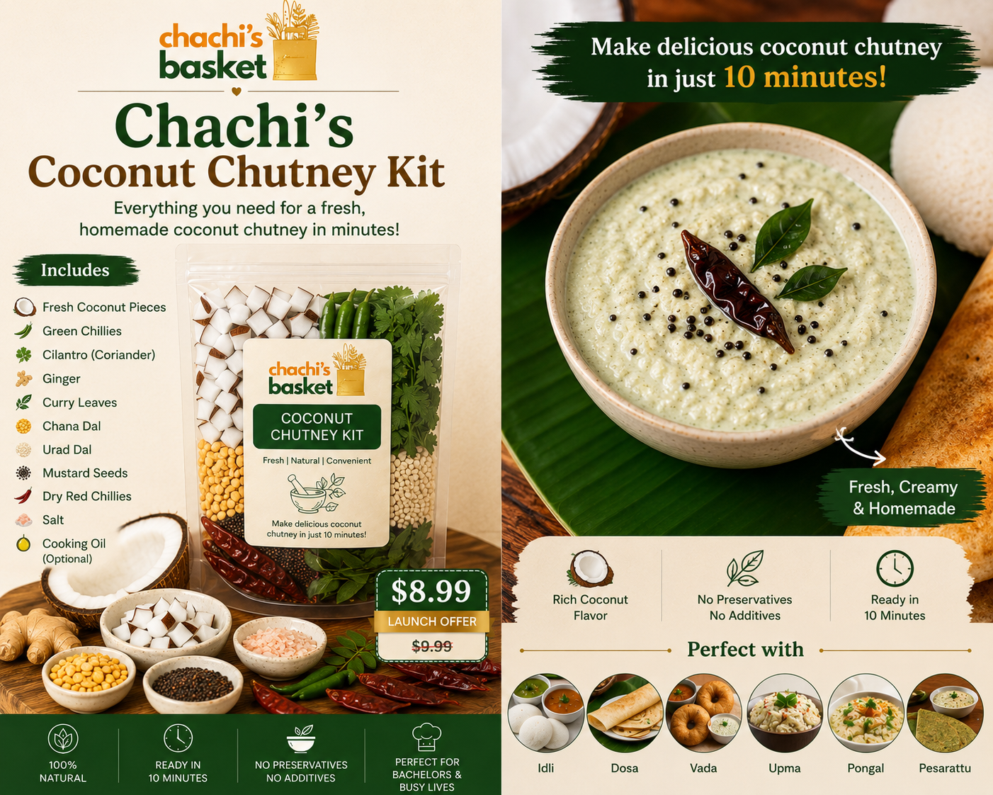 Chachi's Instant Coconut Chutney Kit
