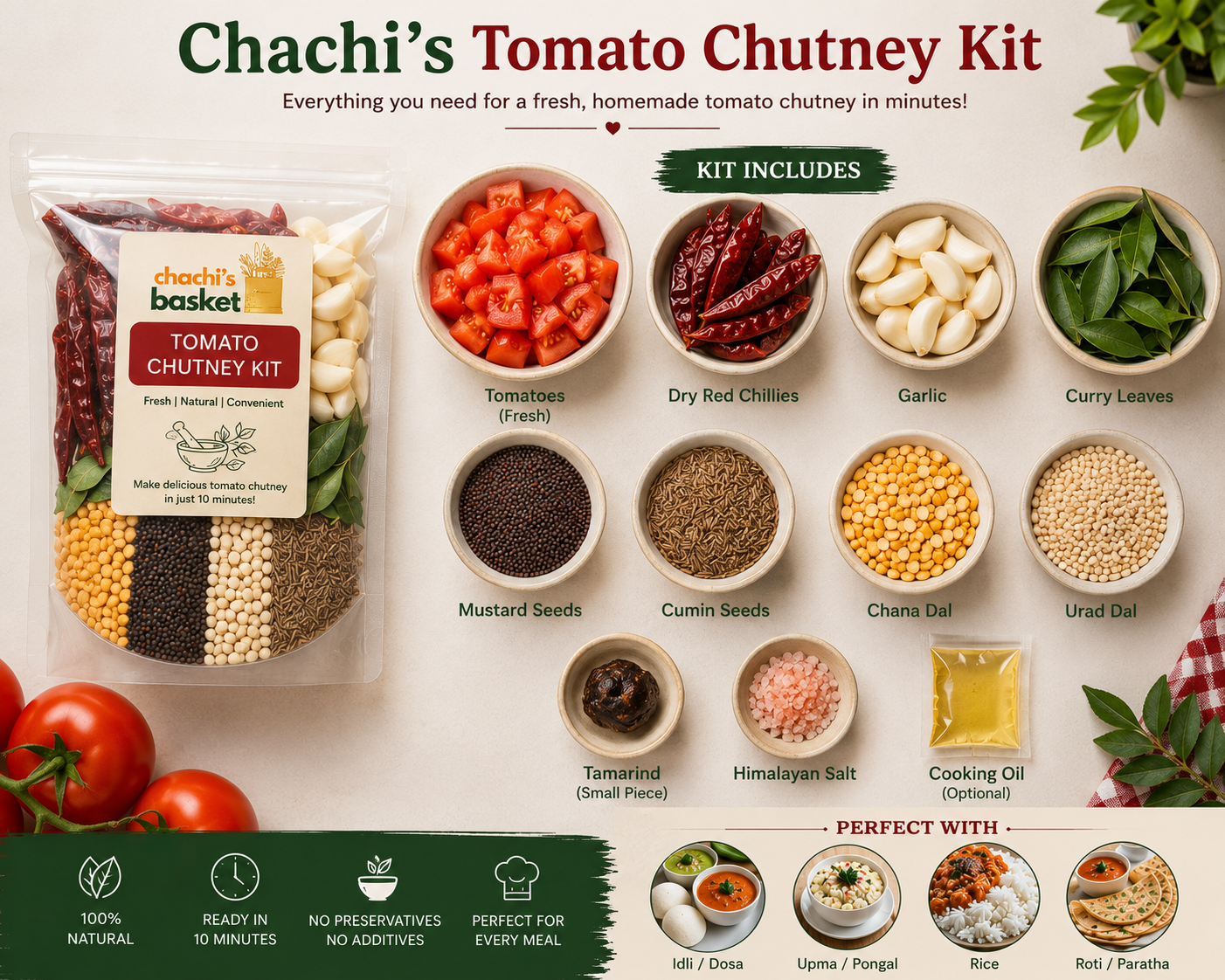 Chachi's Instant Tomato Chutney Kit