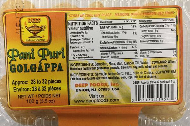 Pani puri 3.5 OZ