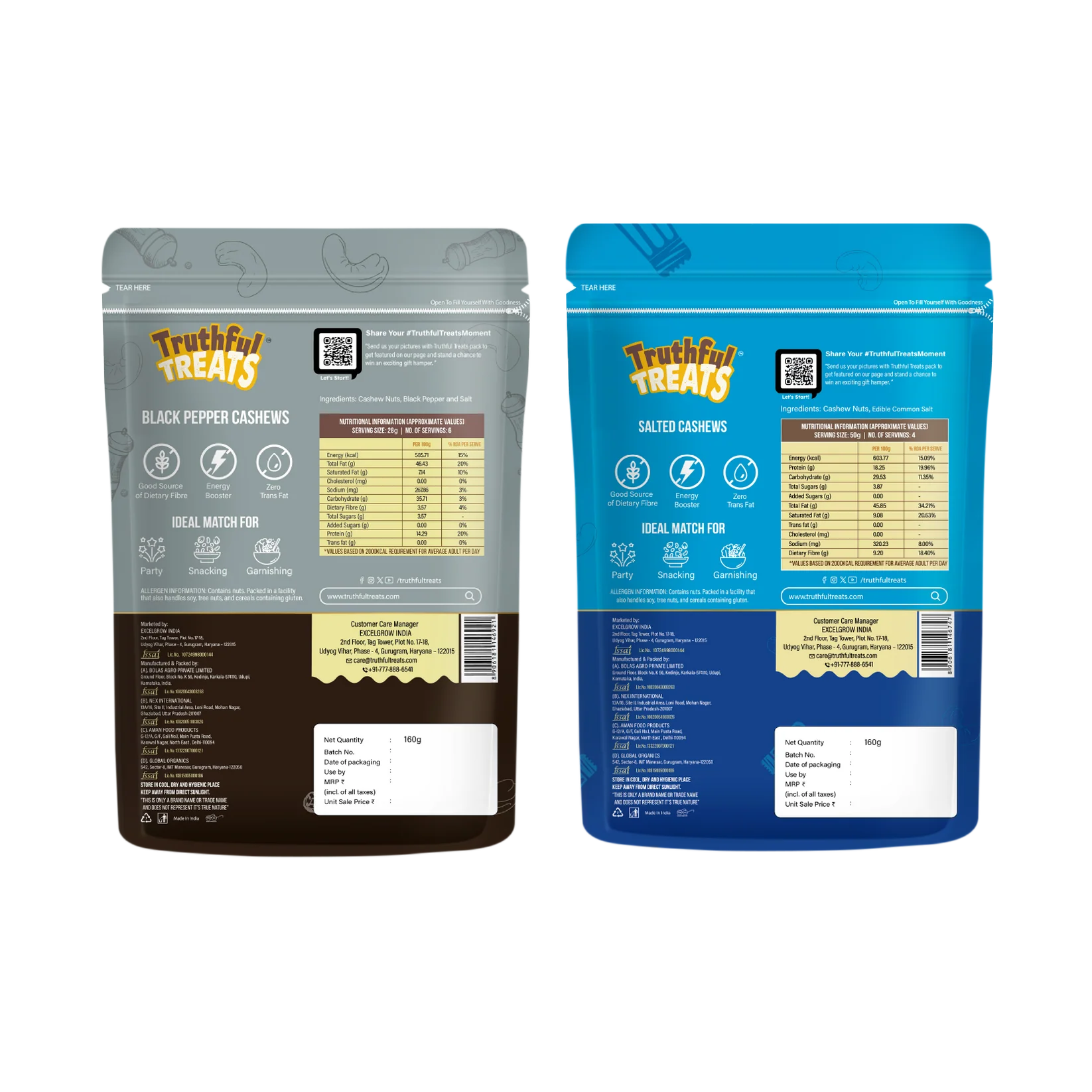 Black Pepper Cashews & Salted Cashew